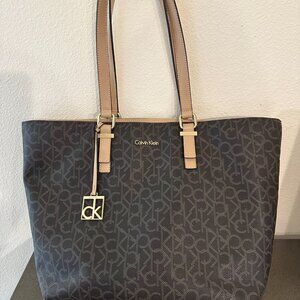 Calvin Klein Brown Bag with Gold Accents